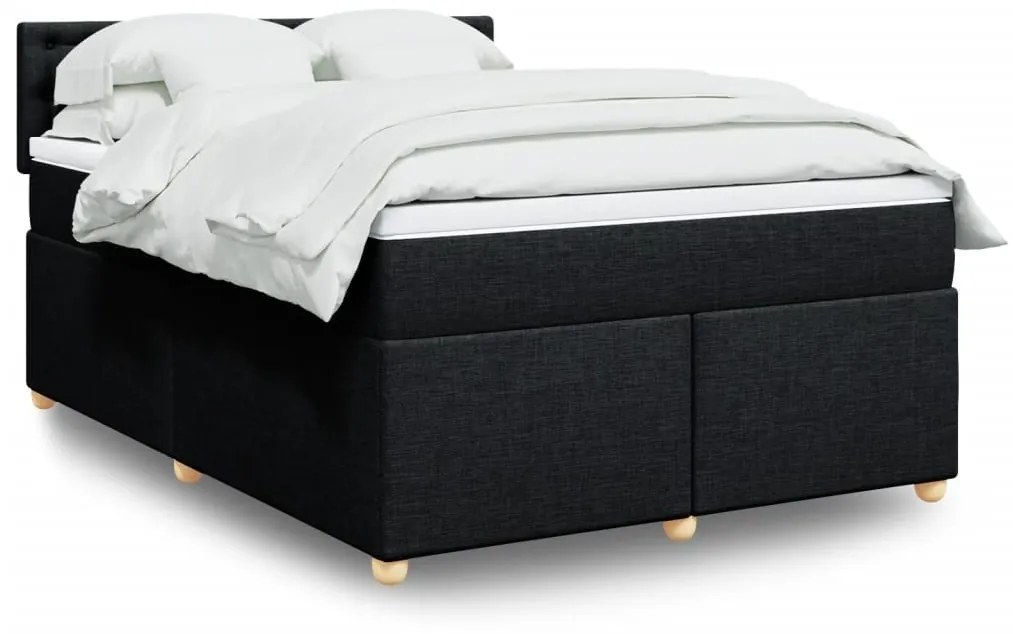 ΚΡΕΒΑΤΙ BOXSPRING ΜΕ ΣΤΡΩΜΑ ΜΑΥΡΟ 140X190 ΕΚ. ΥΦΑΣΜΑΤΙΝΟ 3286691