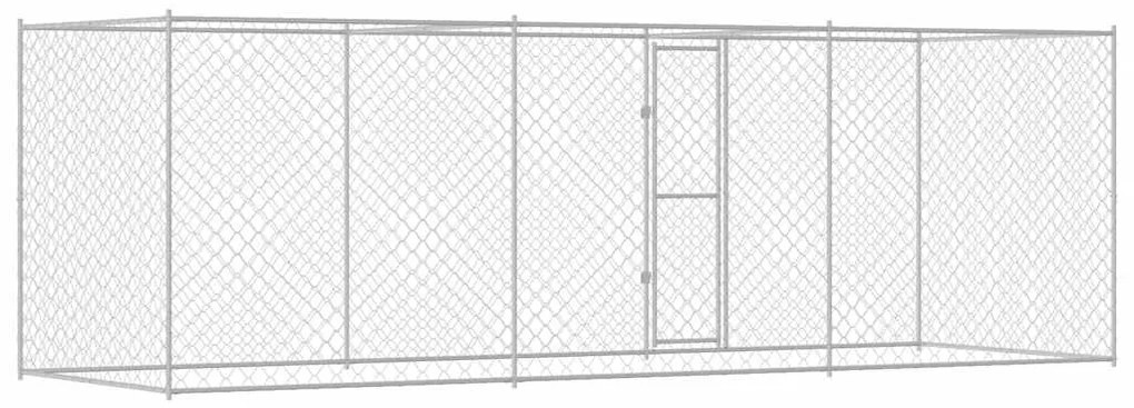 vidaXL Κλουβί σκύλου Ασημί 600 x 200 x 256 εκ. Επικαλυμμένος Χάλυβας