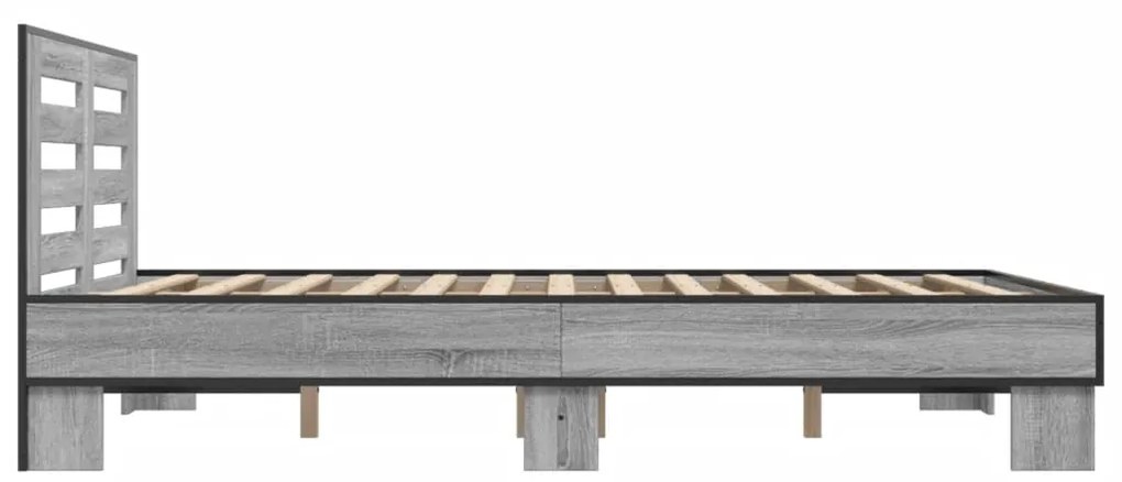 ΠΛΑΙΣΙΟ ΚΡΕΒΑΤΙΟΥ ΓΚΡΙ SONOMA 140X190 ΕΚ. ΕΠΕΞ. ΞΥΛΟ &amp; ΜΕΤΑΛΛΟ 3280115