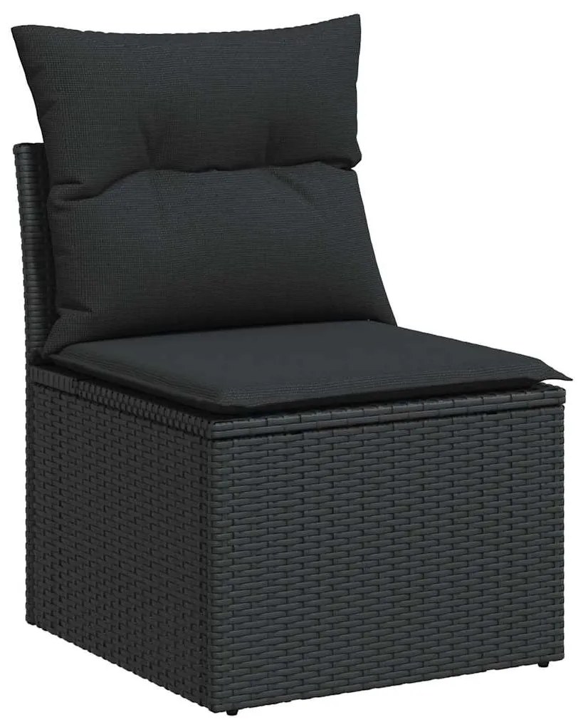 vidaXL Σαλόνι Κήπου 8 Τεμαχίων Μαύρο από Συνθετικό Ρατάν με Μαξιλάρια