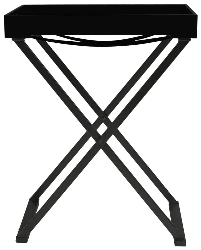 vidaXL Τραπέζι Πτυσσόμενο Μαύρο 48 x 34 x 61 εκ. από MDF
