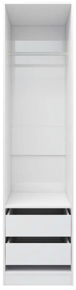 vidaXL Ντουλάπα με Συρτάρια Γυαλιστερό Λευκό 50x50x200 εκ. Επεξ. Ξύλο
