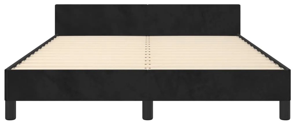 vidaXL Πλαίσιο Κρεβατιού με Κεφαλάρι Μαύρο 140x190 εκ. Βελούδινο