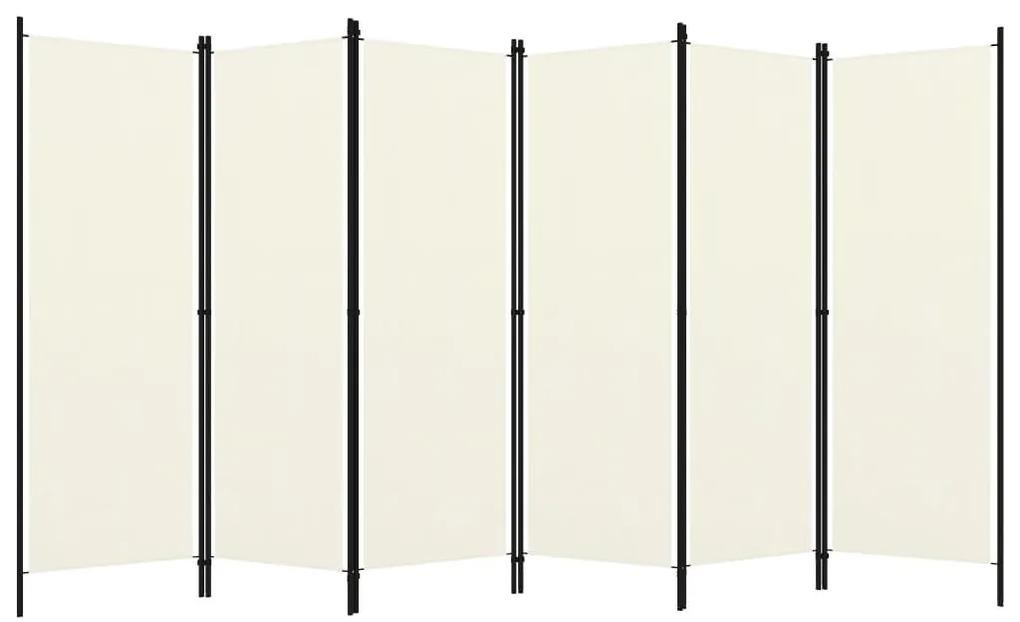 Διαχωριστικό Δωματίου με 6 Πάνελ Λευκό 300 x 180 εκ. - Λευκό