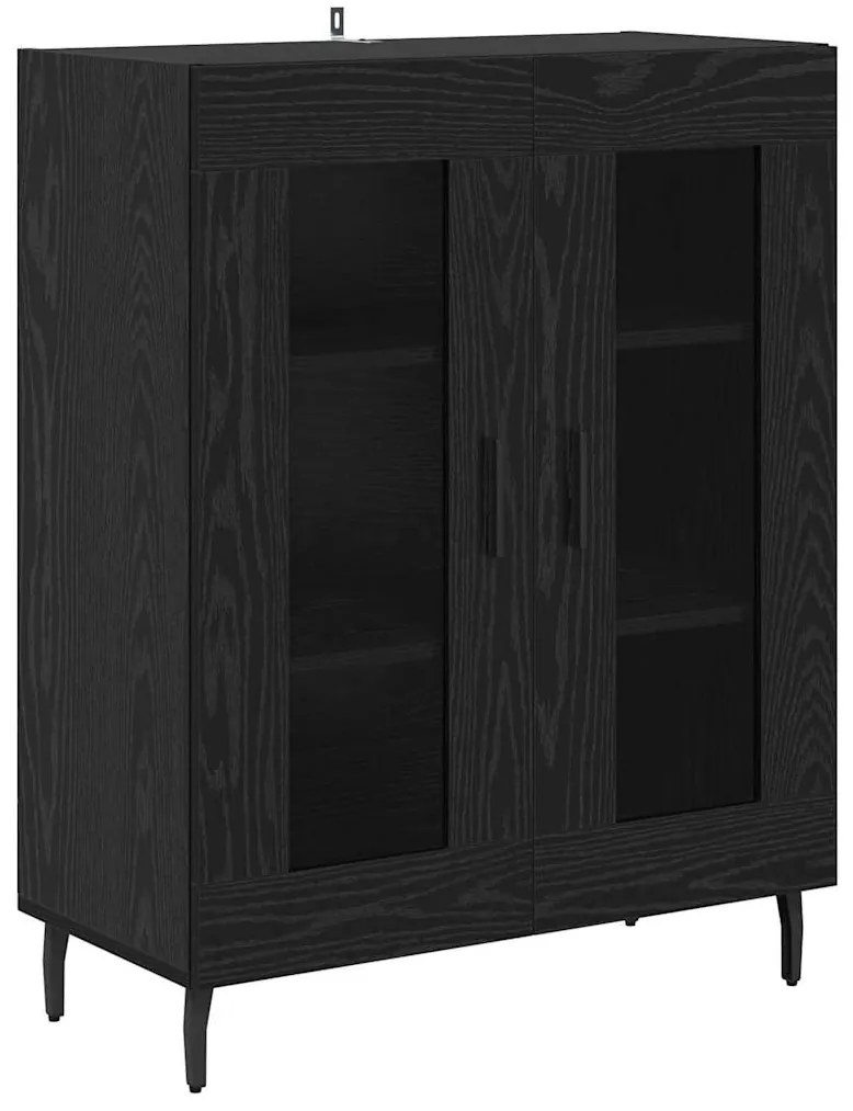 vidaXL Πλαϊνό γραφείο Μαύρη Οξυά 69,5 x 34 x 90 εκ. Επεξεργασμένο ξύλο