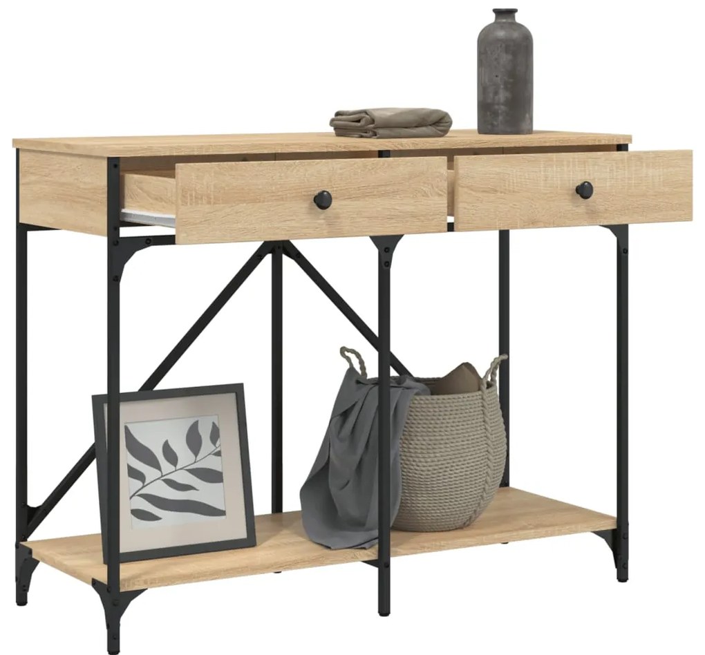 vidaXL Τραπέζι Κονσόλα Sonoma Δρυς 100x39x78,5 εκ. Επεξεργασμένο Ξύλο