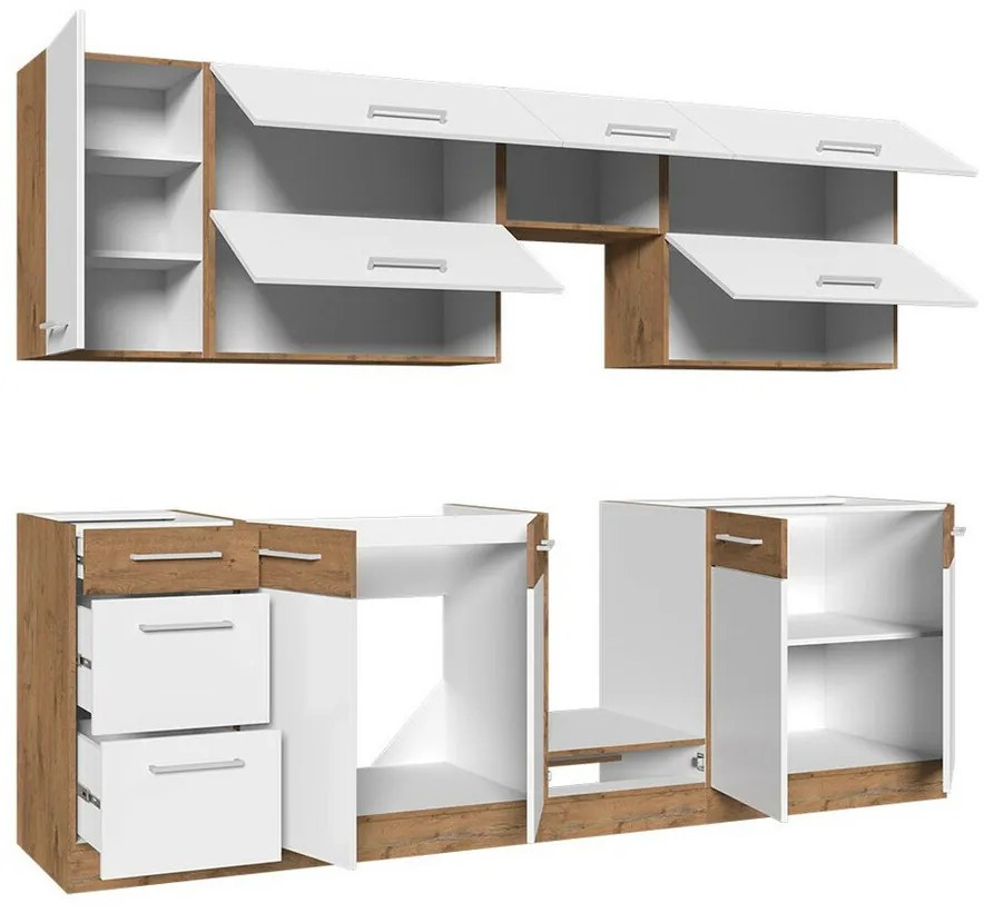 Σετ κουζίνας Color 101, 260x52cm, 129 kg, Ινοσανίδες μέσης πυκνότητας, Πλαστικοποιημένη μοριοσανίδα | Epipla1.gr