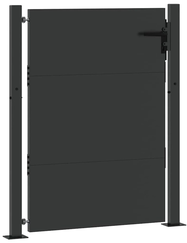 vidaXL Πύλη Κήπου Μαύρο 105 x 125 cm Ατσάλι με Επικάλυψη Πούδρας