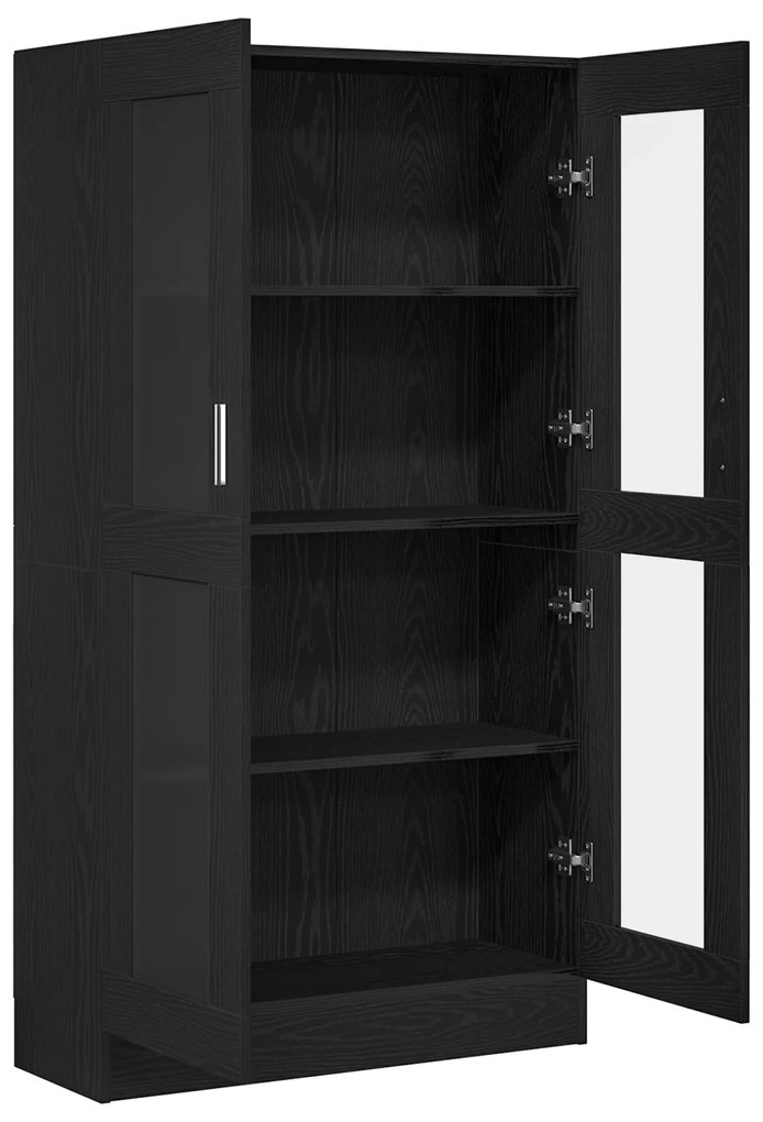 vidaXL vitaXL Βιβλιοθήκη Μαύρη Δρυς 82,5x30,5x150 εκ Επεξεργασμένο ξύλο
