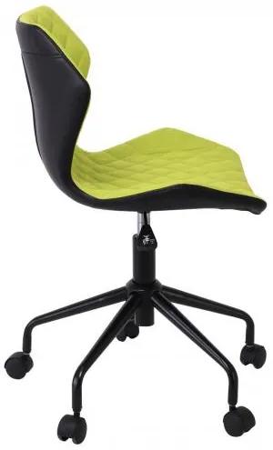 DAVID καρέκλα γραφείου PU Μαύρο/Υφασμα Λαχανί 48x50x78/88cm ΕΟ207,4
