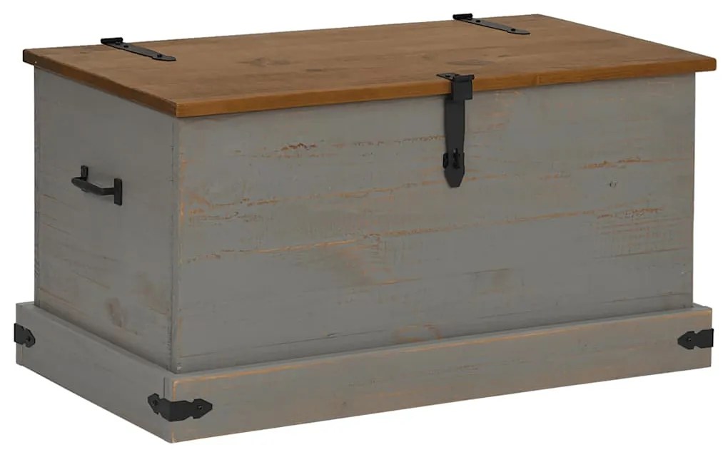 Σεντούκι αποθήκευσης HALDEN γκρι 91x48x47 cm μασίφ ξύλο πεύκο - Γκρι