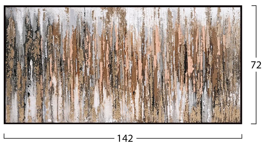 Πίνακας Τοίχου Sediment με Κορνίζα Μαύρη-Καμβάς 142x4,5x72Yεκ.
