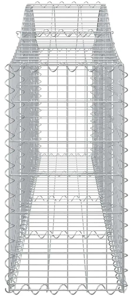 vidaXL Συρματοκιβώτια Τοξωτά 2 τεμ. 200x30x60/80 εκ. Γαλβαν. Ατσάλι