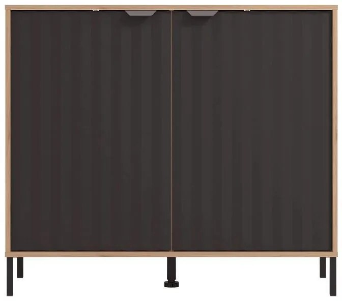 Κομότα - Μπουφές Vandea 2K2F Artisan Oak - Μαύρο Μάτ 106x40x93 εκ. 106x40x93 εκ.