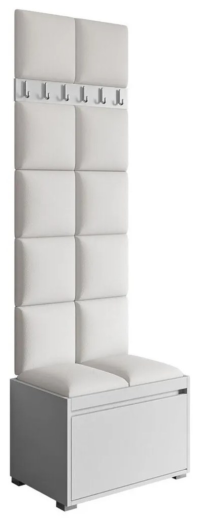 Σετ διαδρόμου Trenton 131, 207x65x34cm, Οικολογικό δέρμα, Πλαστικοποιημένη μοριοσανίδα, Τοίχου, Εντοιχισμένη