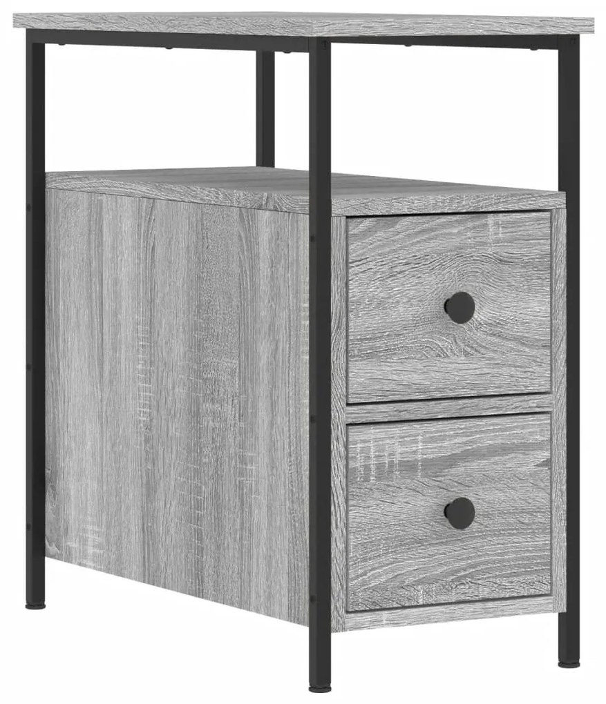 vidaXL Κομοδίνο Γκρι Sonoma 30 x 60 x 60 εκ. από Επεξεργασμένο Ξύλο