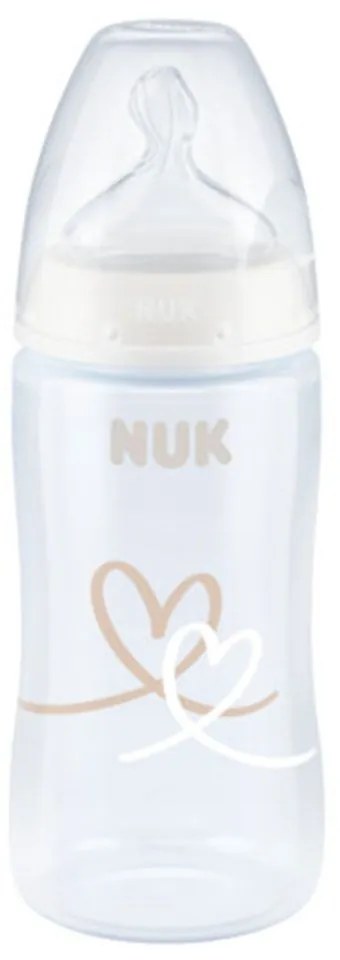 Μπιμπερό Σιλικόνης First Choice Plus 10741940 Temperature Control 300ml 6-18 Μηνών White Nuk 300ml Polypropylene