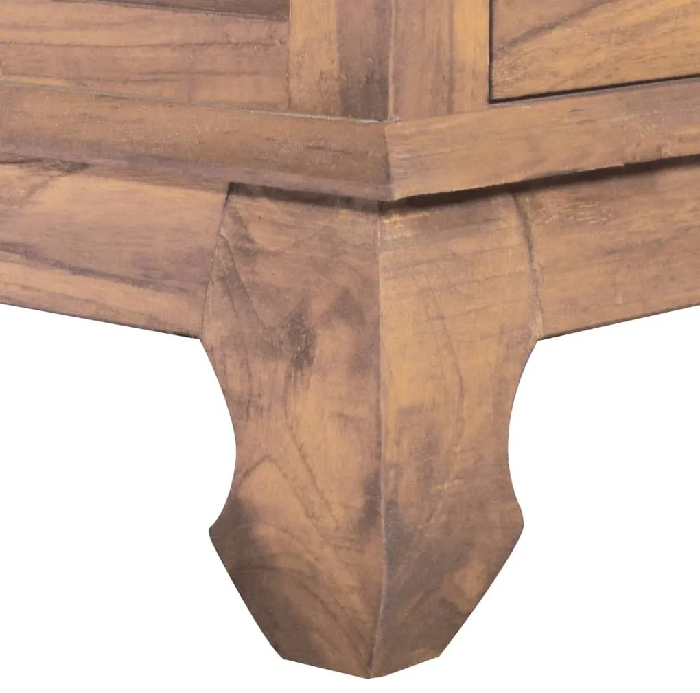 Έπιπλο Τηλεόρασης 110x35x40 εκ. από Μασίφ Ξύλο Teak - Καφέ