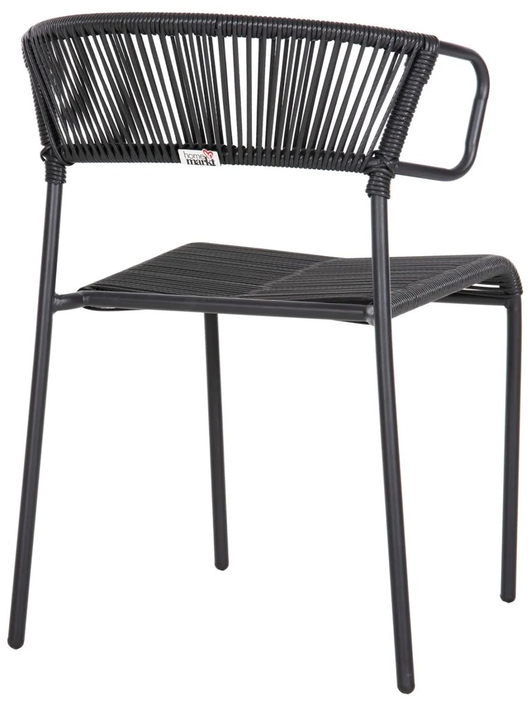 Καρέκλα SUKI C6053.02 με Μέταλλο και Συνθετικό Rattan Μαύρο 54x62x80Υεκ 54x62x80 εκ.