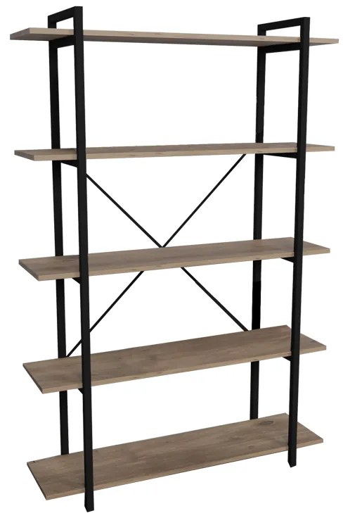 Intrahome Βιβλιοθήκη Reson Intrahome oak μελαμίνης-μαύρο μέταλλο 120x34x180εκ | SKU: INTRAPA-432111112