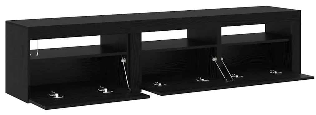 vidaXL Έπιπλα τηλεόρασης 2 pcs Μαύρη δρυς 180 x 35 x 40 εκ