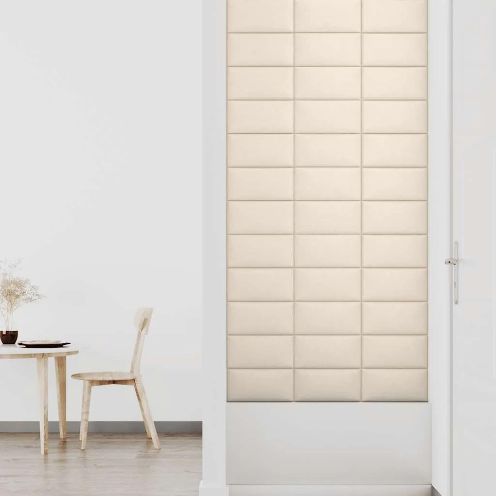 vidaXL Πάνελ Τοίχου 12 τεμ. Λευκό 30 x 15 εκ. 0,54 μ² Βελούδινα