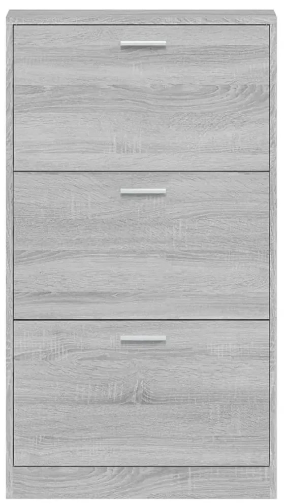 vidaXL Παπουτσοθήκη Γκρι Sonoma 59x17x108 εκ. από Επεξεργασμένο Ξύλο