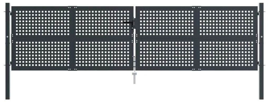 vidaXL Πύλη Κήπου Ανθρακί 400 x 125 εκ. Ατσάλινη