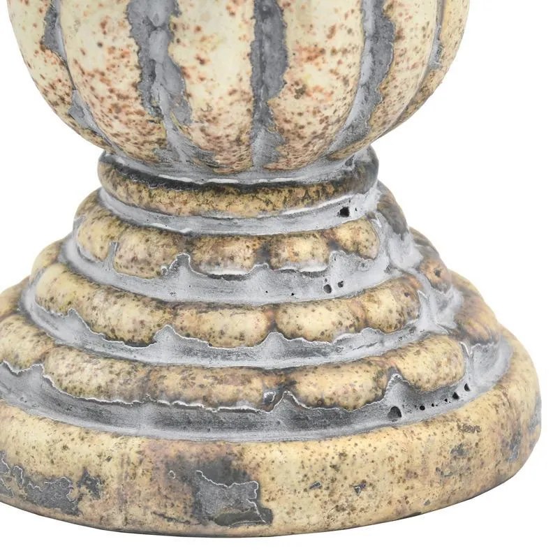 Γυάλινο Κηροπήγιο FL2814 Fylliana Μεταλλικό Φινίρισμα 10x20εκ. 10x10x20 εκ.