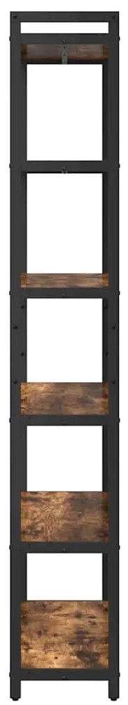 vidaXL Βιβλιοθήκη Καπνιστή δρυς 80 x 30 x 188 εκ Επεξεργασμένο ξύλο
