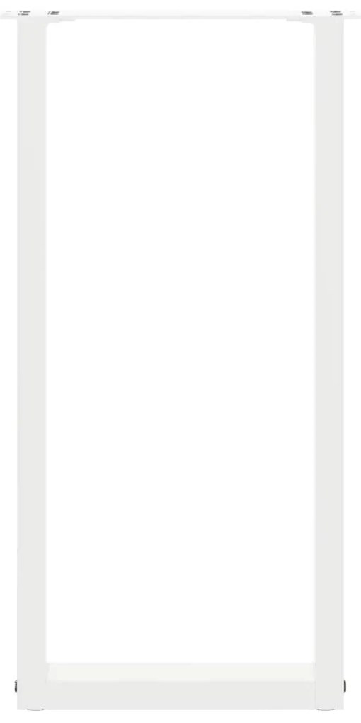 vidaXL Πόδια Κονσόλας σε Σχήμα U 2 τεμ. Λευκά 28x(72-73) εκ. Ατσάλι