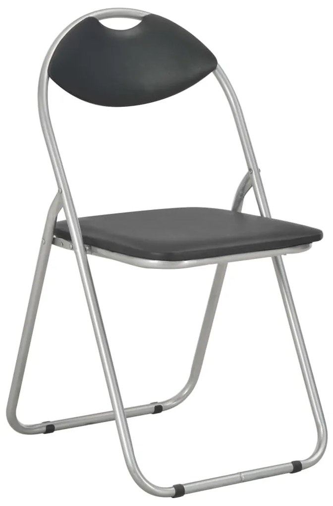 vidaXL Καρέκλες Τραπεζαρίας Πτυσσόμενες 2 τεμ. Μαύρες Συνθετικό Δέρμα