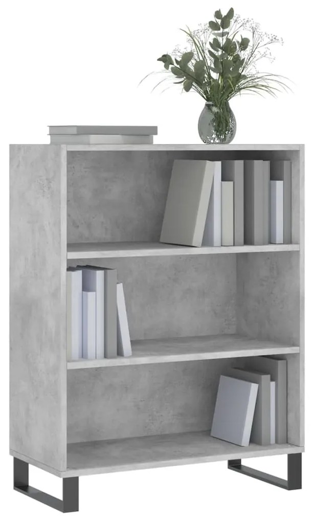 vidaXL Ραφιέρα Γκρι Σκυροδεμ. 69,5 x 32,5 x 90 εκ. από Επεξεργ. Ξύλο