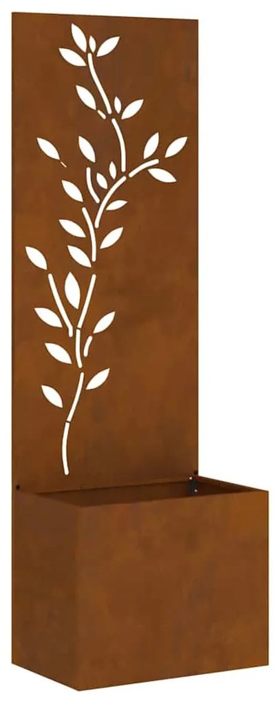 vidaXL Γλάστρα Κήπου με Διακοσμητική Πάνελ Σκ rusty 50 x 140 cm