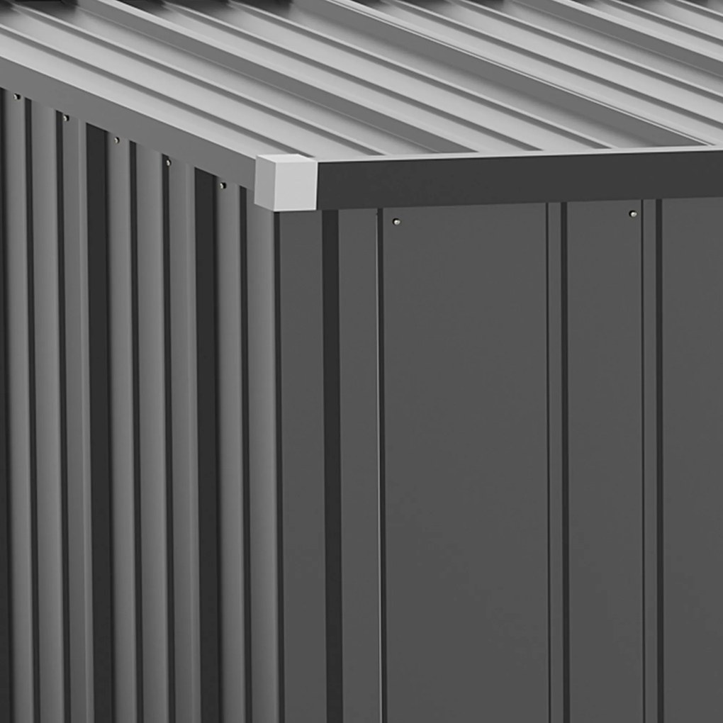 Outsunny Αποθήκη Κήπου, Αποθήκη Εργαλείων, Κλειδούμενη Πόρτα, Ανθεκτική στις Καιρικές Συνθήκες, Περιλαμβάνει Ράφια, 161,5 x 94,5 x 196 εκ., Μαύρο