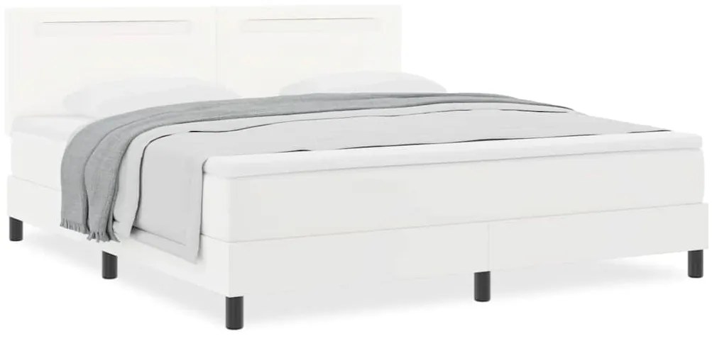vidaXL Κρεβάτι με Στρώμα με στρώμα Λευκό 180 x 200 cm Τεχνητό δέρμα