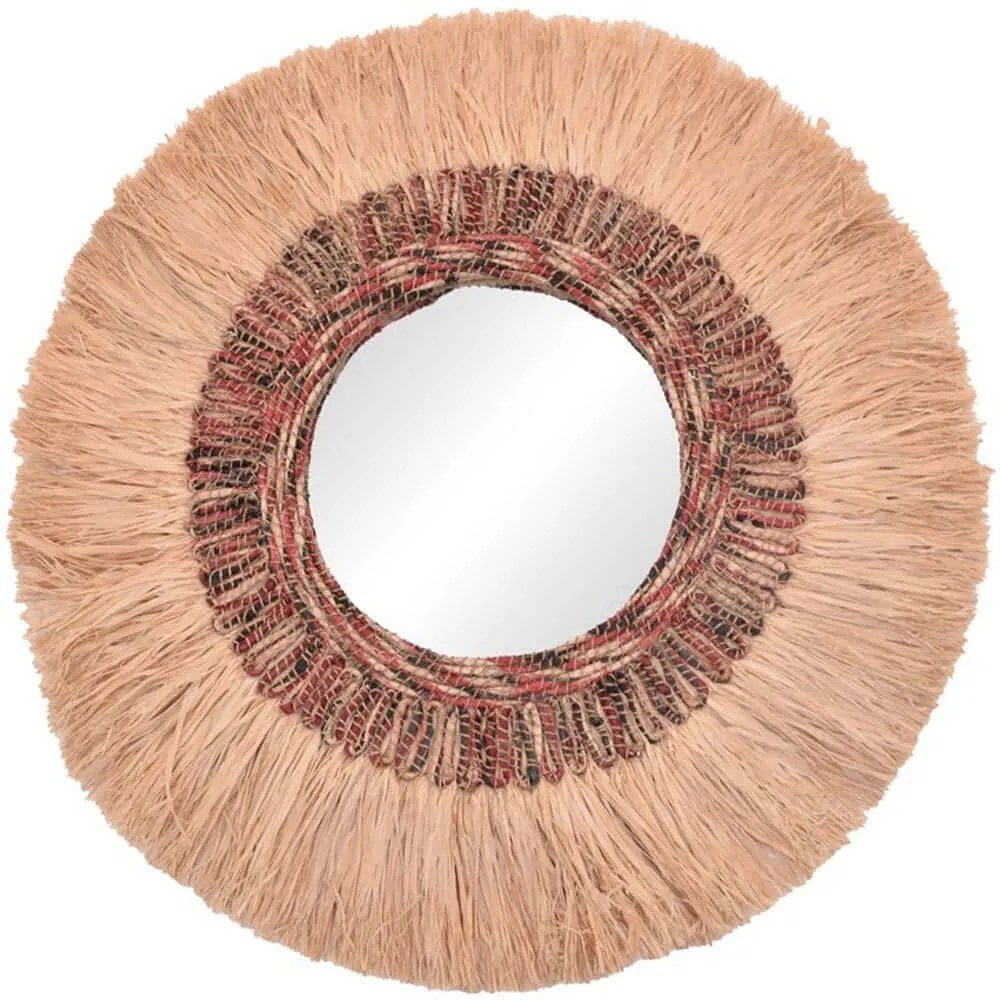 Καθρέπτης Τοίχου Paranome 339-000034 Φ115cm Natural Inart Seagrass