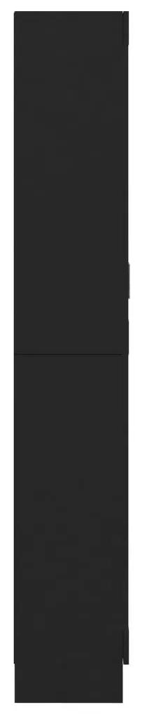 Βιτρίνα Μαύρη 82,5 x 30,5 x 185,5 εκ. Μοριοσανίδα - Μαύρο