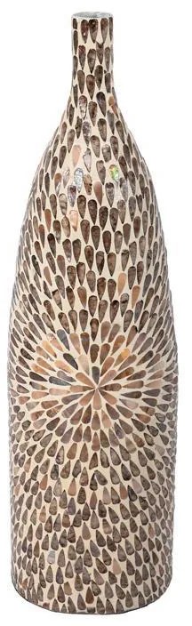 Βάζο δαπέδου Bamboo-Κοχύλι Tear Drop Fylliana FL241 Μπεζ-Καφέ-Λευκό Χρώμα 22x81 εκ.