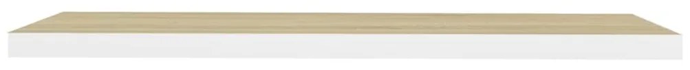 Ράφια Τοίχου 2 τεμ. Δρυς/Λευκό 120x23,5x3,8 εκ. MDF 326586