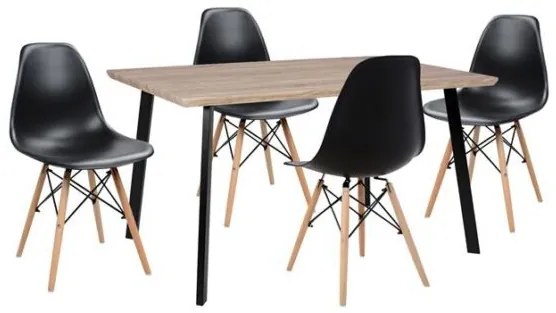 ΣΕΤ ΤΡΑΠΕΖΑΡΙΑΣ 5ΤΜΧ HM10346 ΤΡΑΠΕΖΙ 140x80x76 cm &amp; 4 ΚΑΡΕΚΛΕΣ TWIST