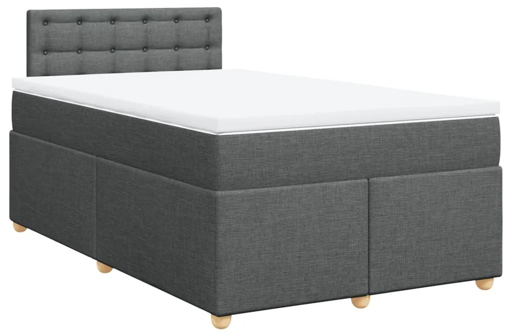 ΚΡΕΒΑΤΙ BOXSPRING ΜΕ ΣΤΡΩΜΑ ΣΚΟΥΡΟ ΓΚΡΙ 120X190 ΕΚ ΥΦΑΣΜΑΤΙΝΟ 3288934