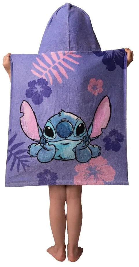 Borea Παιδικό Πόντσο Βαμβακερό Βελούδινο Stitch 320gsm 50 x 115 cm Ροζ