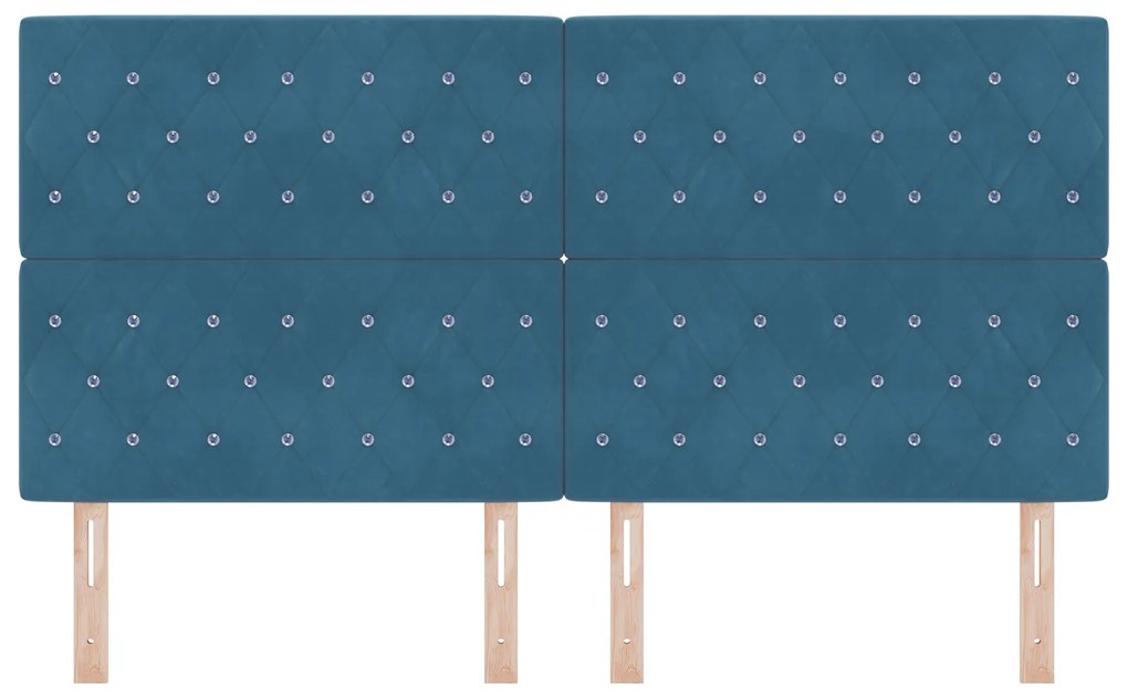 vidaXL Βελούδινο Κεφαλάρι Argyle Σκούρο Μπλε 180 cm Βελούδο