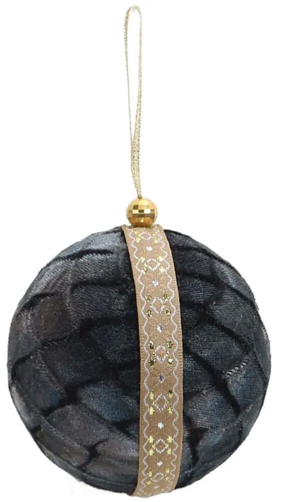 Χριστουγεννιάτικη Μπάλα Midnight 020830 10x10x10cm Black-Gold
