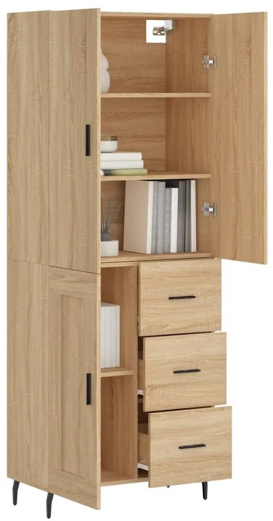 vidaXL Ντουλάπι Sonoma δρυς 69,5 x 34 x 180 εκ. από Επεξεργασμένο Ξύλο