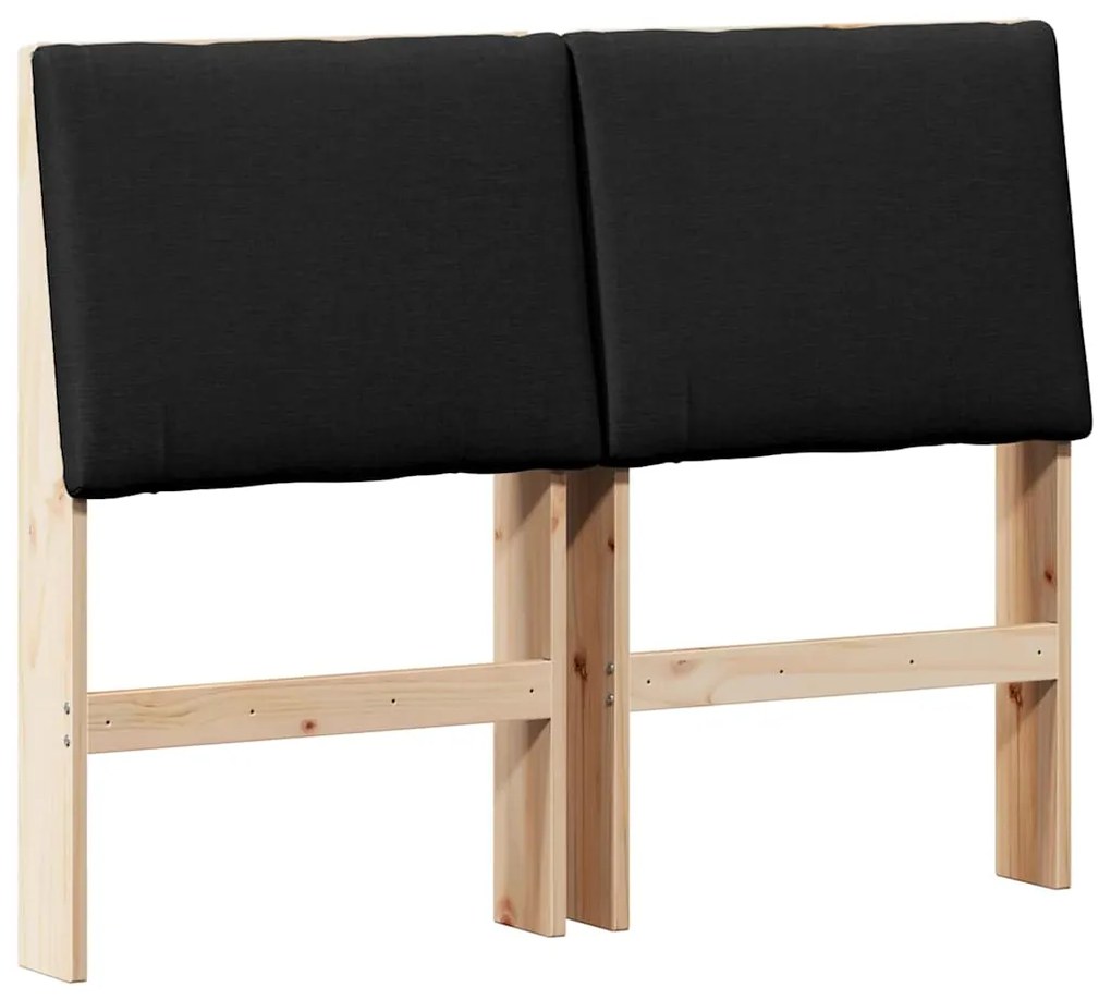 vidaXL Ταπετσαρισμένο κεφαλάρι Μαύρο 120 cm Στερεά ξυλεία πεύκου