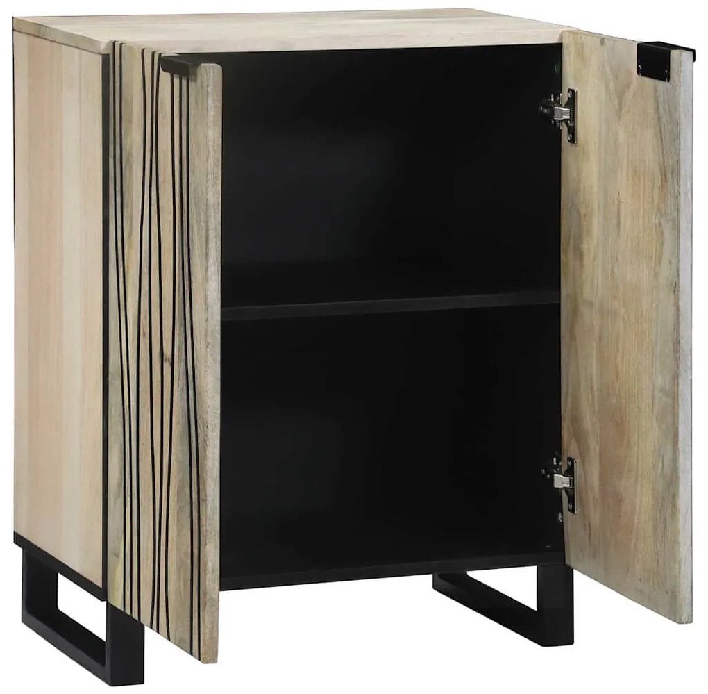 vidaXL Πλαϊνό γραφείο Λευκό 60 x 33,5 x 75 εκ. Στερεό ξύλο μάνγκο