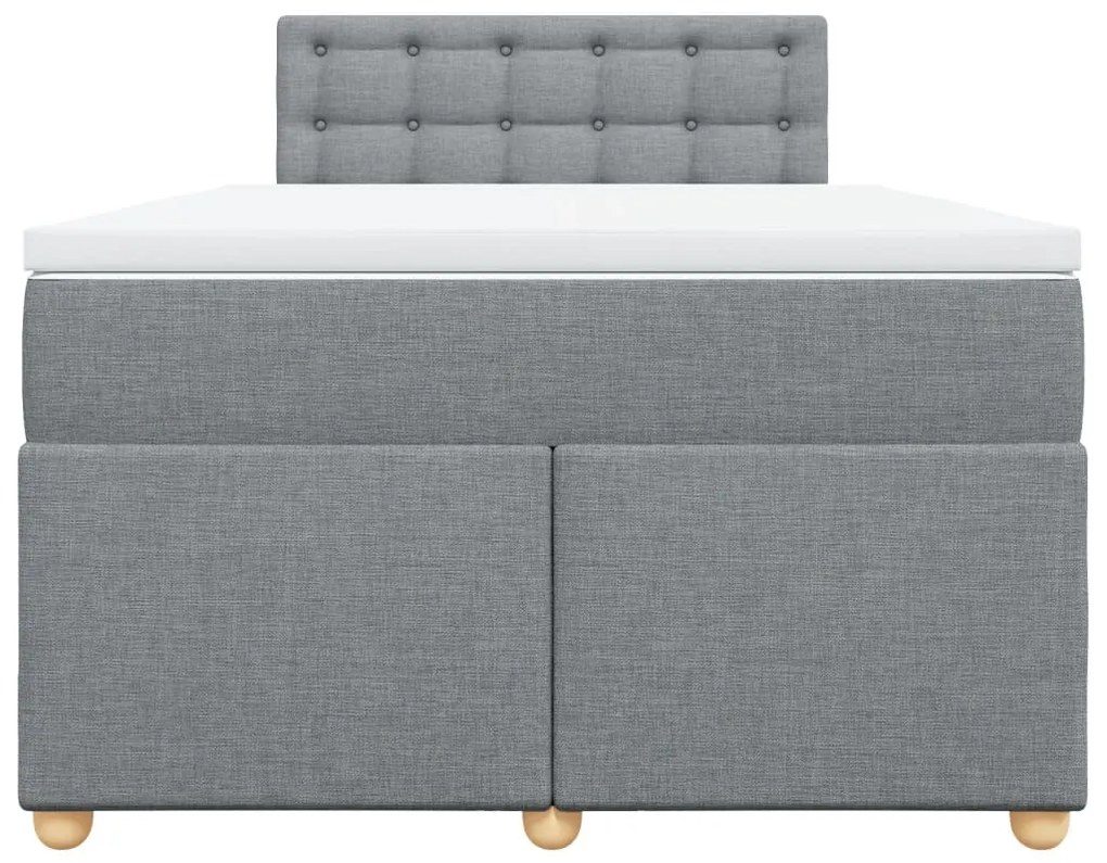 vidaXL Κρεβάτι Boxspring με Στρώμα Ανοιχτό Γκρι 120x190 εκ. Υφασμάτινο