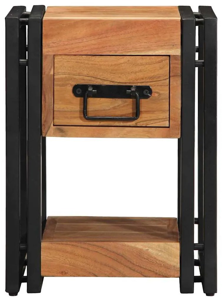 vidaXL Κομοδίνο με συρτάρι Καφέ 30 x 30 x 40 cm Μασίφ ξύλο ακακίας